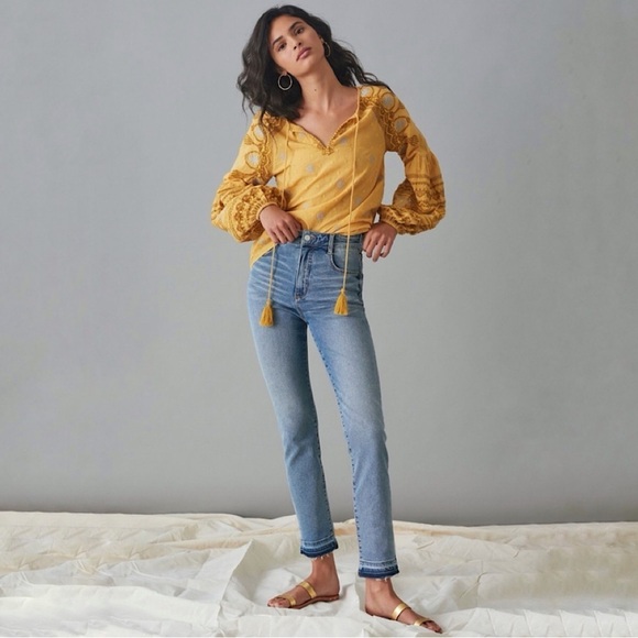 Anthropologie Pilcro High Rise Cigarette Slim Straight Released Hem Jean 26 - Picture 2 of 15